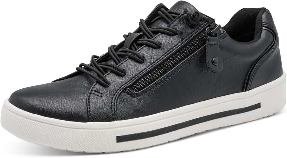 Jana Damen Sneaker flach mit Reißverschluss Vegan