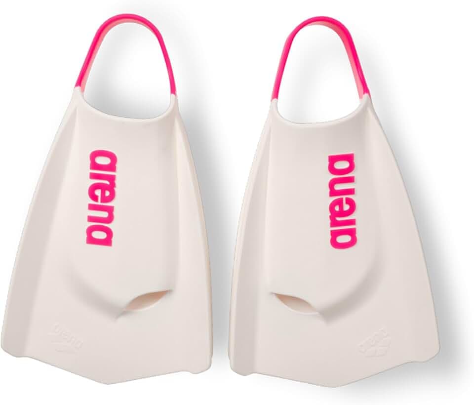 Arena Unisex Adult Powerfin Pro II Swim Training Fins Men and Women Silicone Short Blade Flippers Left-Right Customized, Sizes 4.5-13.5