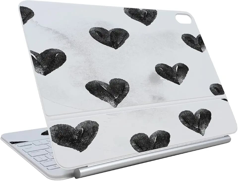 Skin Compatible with Apple Magic Keyboard for iPad Air 11-inch (M3) 2025 - Ink Hearts - Premium 3M Vinyl Protective Wrap Decal Cover - Easy to Apply | Crafted in The USA by MightySkins