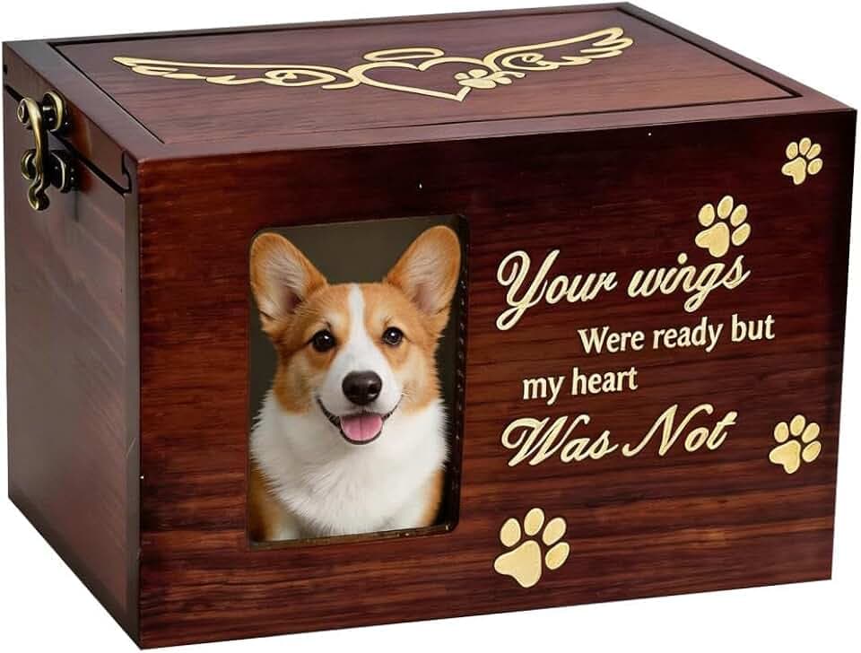 Wooden Pet Memorial Urns for Dog Cat Ashes,Cremation Urn for Cats & Dog
