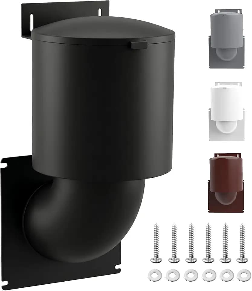 Dryer Vent Cover 4 inch, Seal Natural Energy Saving, Replacement Vents UV Resistant with Screws and Washers Necessary for Installation (Black)