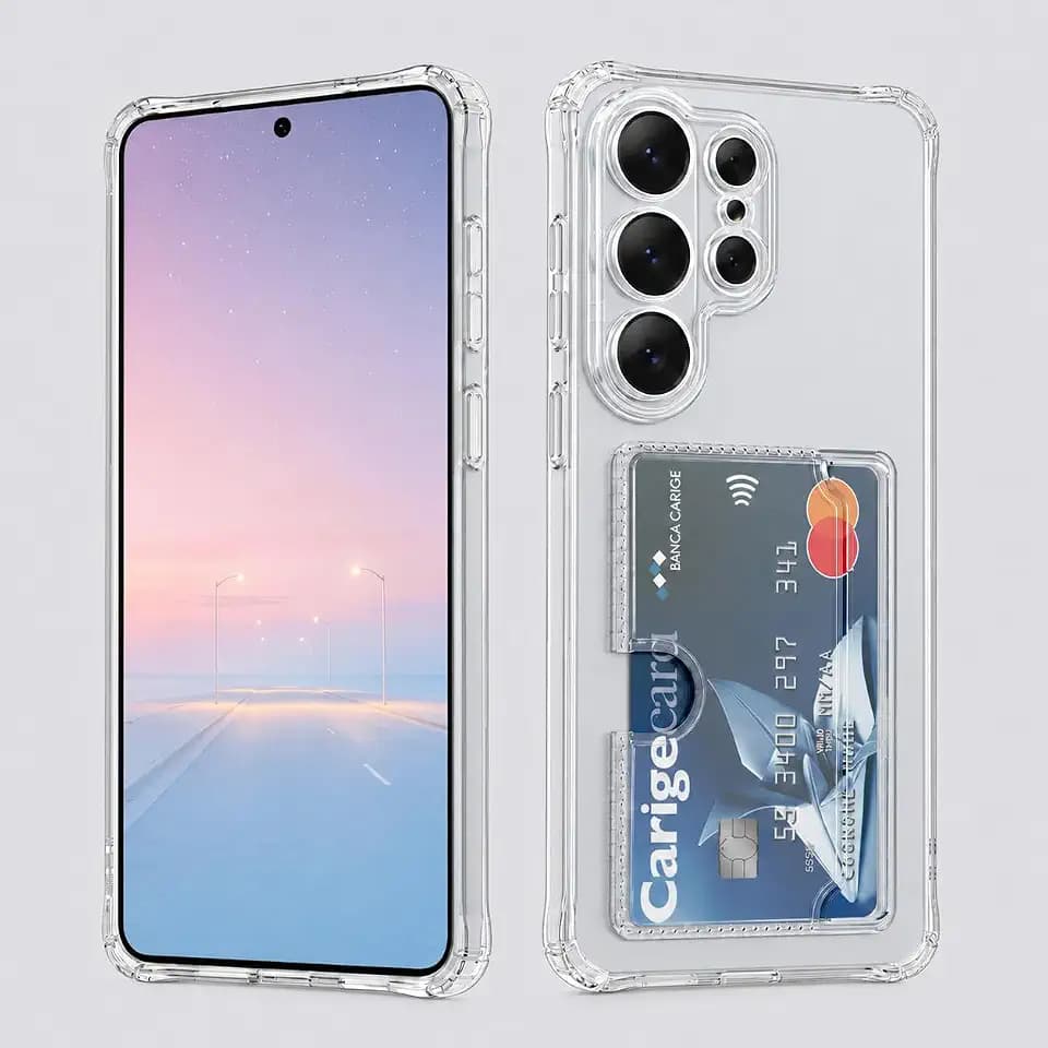for Samsung Galaxy S26 Ultra Case with Card Holder, Full-Body Shockproof Drop Protection Skin Friendly Wallet Phone Case for Galaxy S26 Ultra, Clear