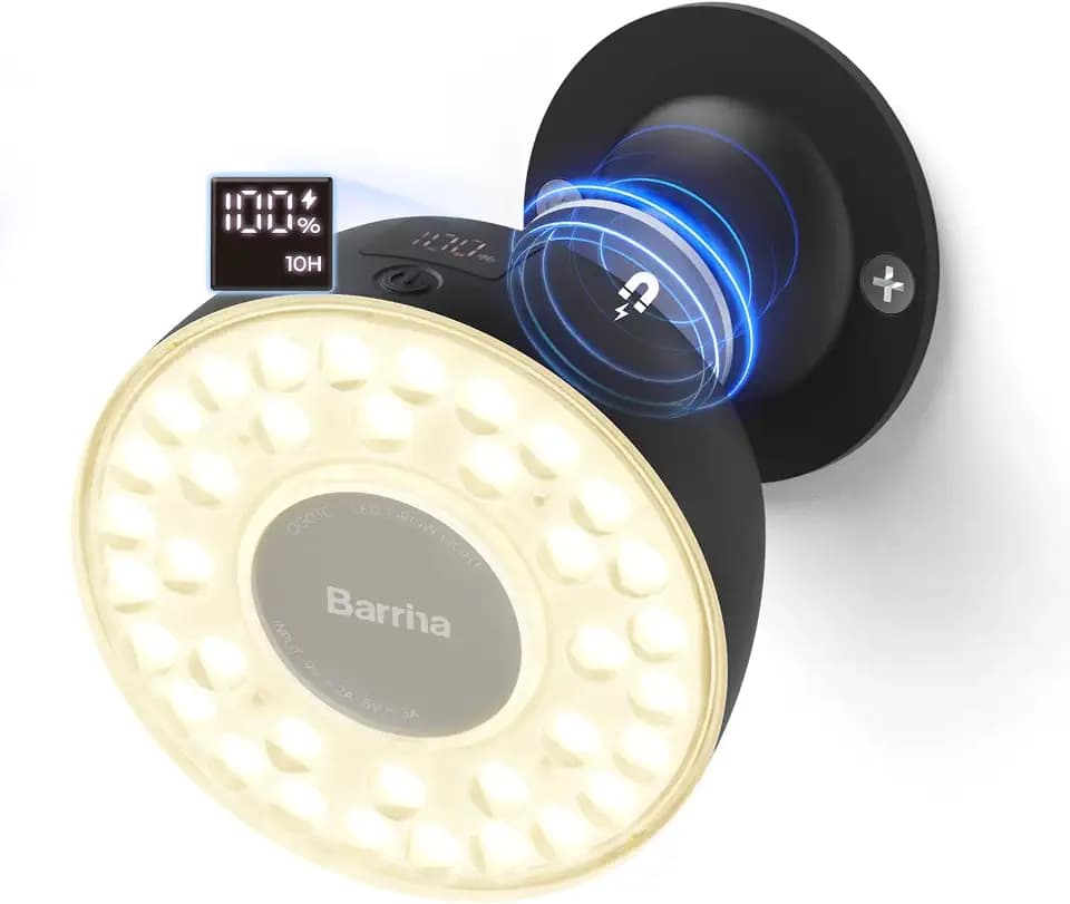 Barrina OG03C Rechargeable Puck Grow Light, 5200mAh, 4000K, 1 Pack, Black