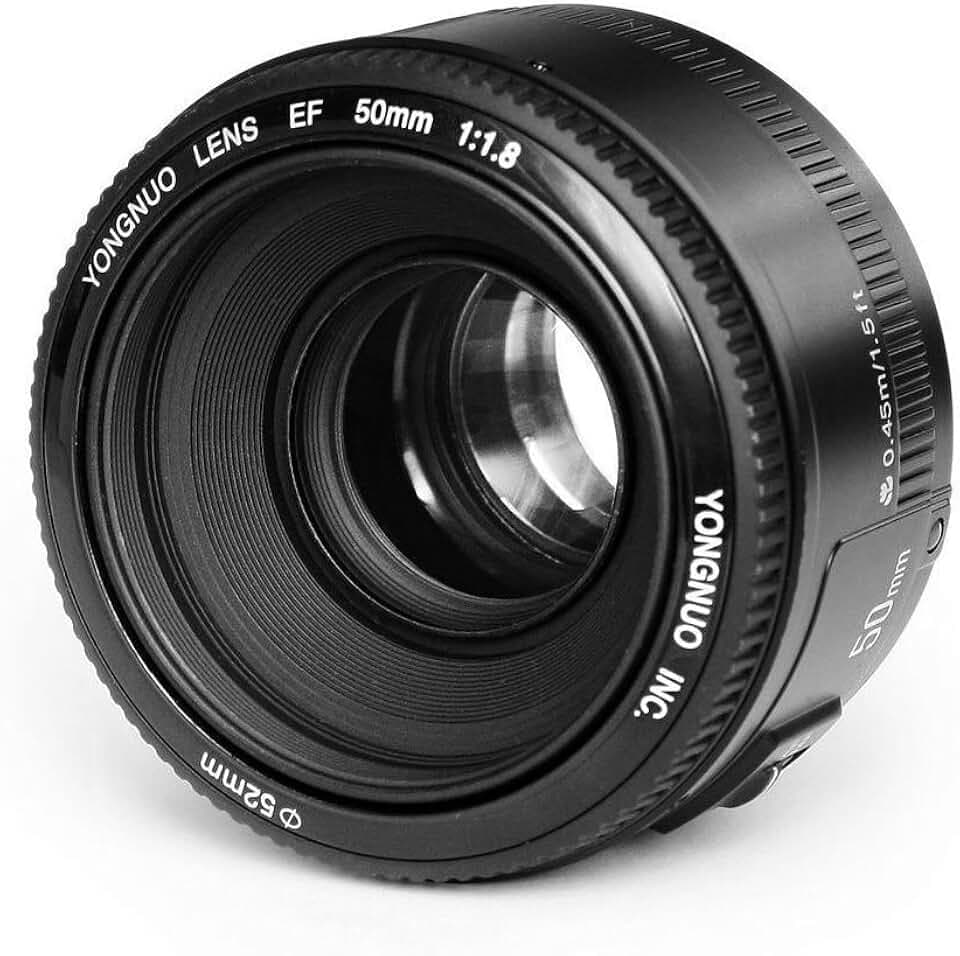 YONGNUO YN50mm F1.8 Autofokus Objektiv mit Canon EF Bajonett, kompatibel mit wie Canon350D/450D/500D/600D/650D/700D/60D/5D Mark II/5D Mark III