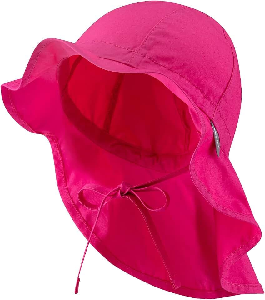 Sterntaler Sonnenhut - Unisex Sommerhut - UV-Schutz 50+ Mütze mit breiter Krempe und Größenregulierung - Nackenschutz - Bindebänder - Baby und Kinder Kopfbedeckung aus Popeline (Bio)