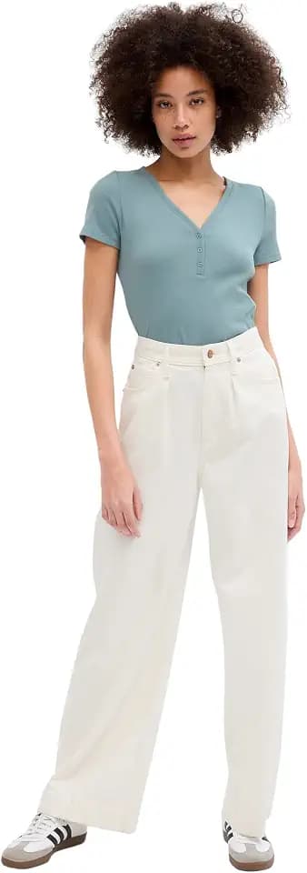 Gap Women's Ribbed Short Sleeve Henley
