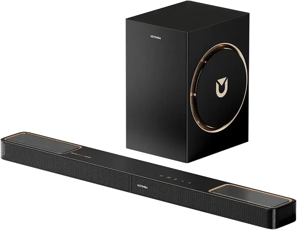 ULTIMEA Soundbar 3.1.2-Kanal-Surround-Sound-System für Fernseher mit 6,5-Zoll-Subwoofer, Soundbar für TV-Geräte mit Subwoofer für Heimkino, BT 5.4, HDMI eARC, Skywave F30 Boom