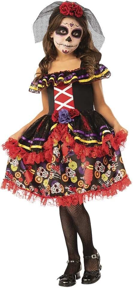 Rubie's Unisex-Kinder Disfraz Deluxe Catrinita De Luxe Inf Kostüm, Schwarz, M