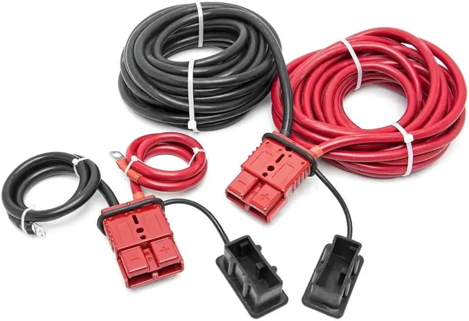 Rough Country 2 Quick Disconnect Winch Power Cable | 24 FT - RS108 , Black