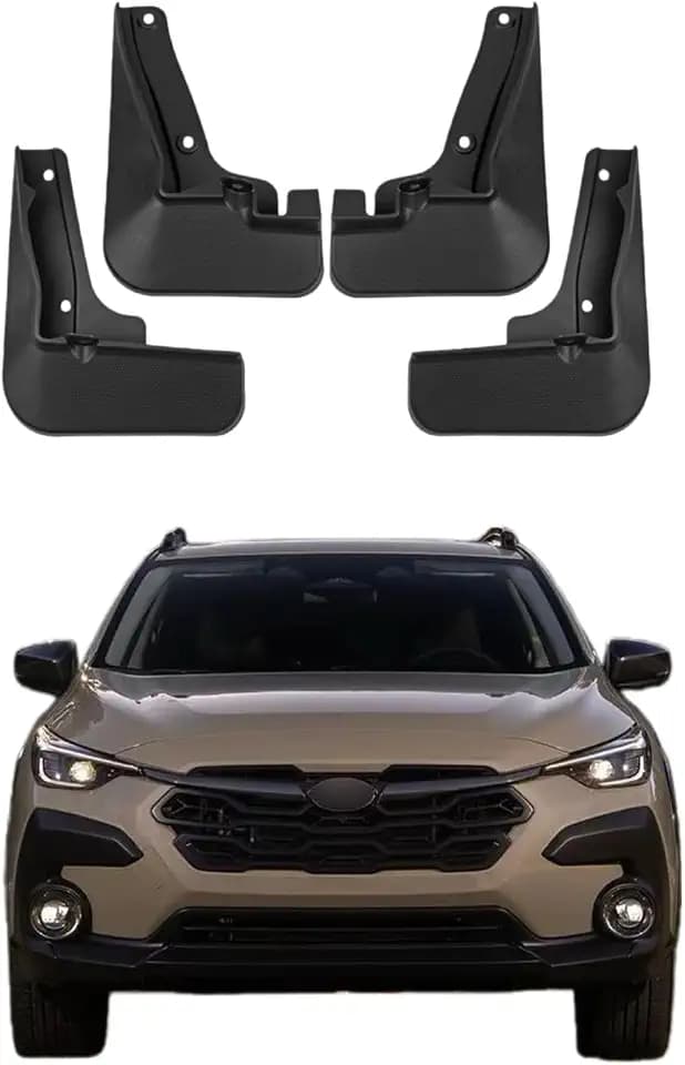 No Drill Mud Flaps Splash Guards Compatible with 2024-2026 Subaru Crosstrek(Not Fit Crosstalk Wilderness)，OEM Style Textured Black Custom Fit All Weather Exterior Accessories(4PCS)