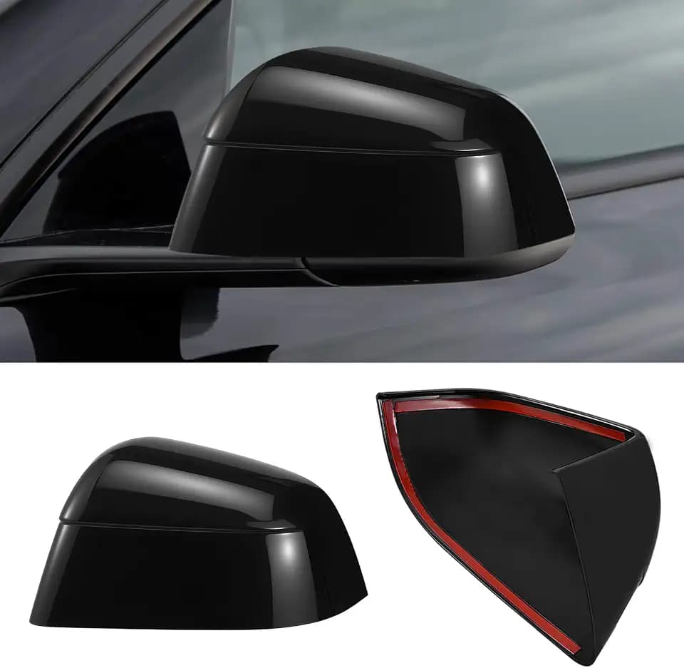 Side Mirror Caps for Tesla Model Y 2021-2026, Gloss Black