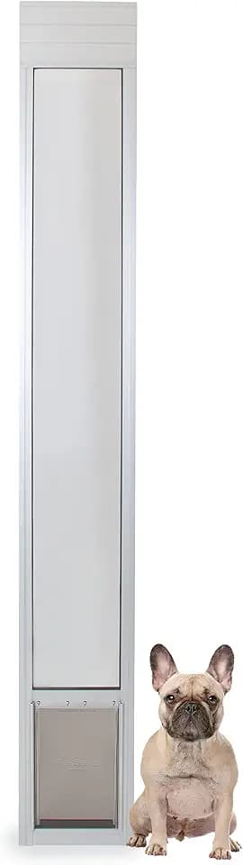 PetSafe Sliding Glass Pet Door - No-Cut Installation - Durable Aluminum Frame - Convenient Sliding Pet Door for Apartments & Rental Homes - Adjustable Height 75 7/8" to 80 11/16"