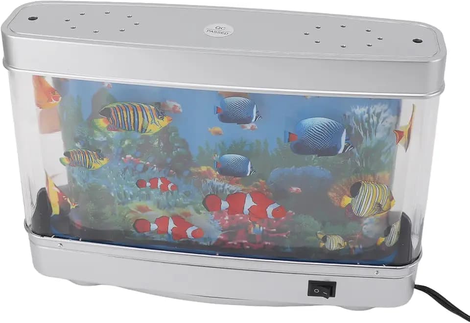 Künstliches Aquarium, Mini-Aquarium, Dekorative Aquariumlampe, Virtueller Fisch in Bewegung, für Schlafzimmer und Schreibtisch