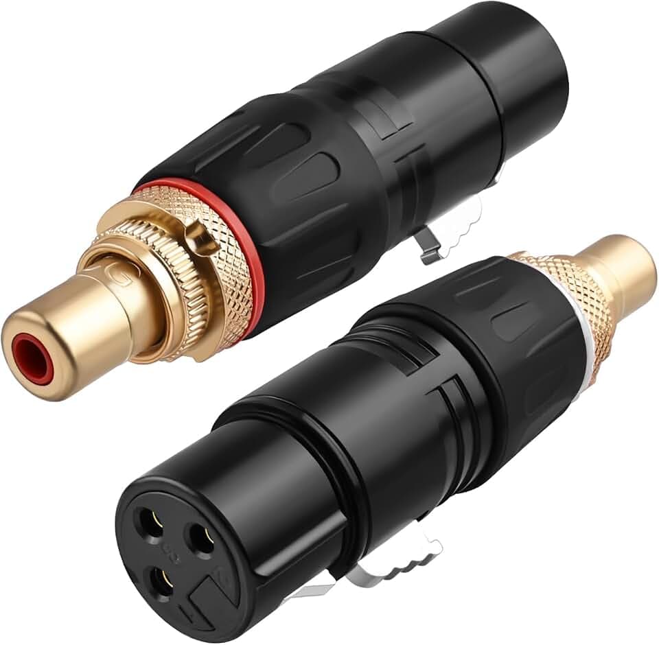 RCA to XLR Adapter, 24K Gold Plated Connectors 2-Pack