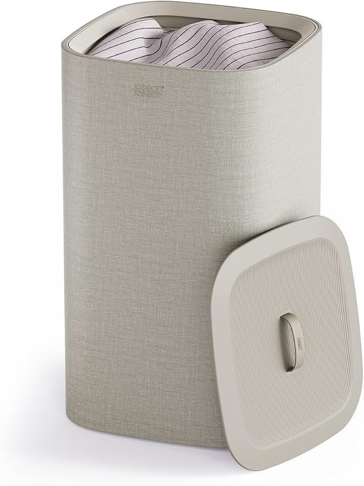 Joseph Joseph Tota One 60L Wäschesortierkorb mit Deckel, herausnehmbare Wäschesäcke mit Griffen, Perfekt für Schlafzimmer & Badezimmer