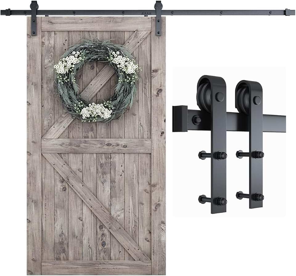 SMARTSTANDARD 8.2 FT Barn Door Hardware Kit -Fits 48" Wide Door Panel