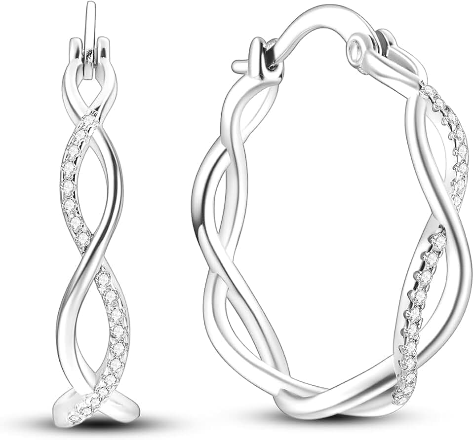 NARMO 925 Sterling Silver Earrings for Women Lightweight Hoop Earrings