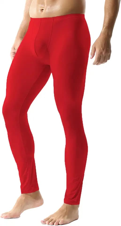 YUFEIDA Herren Lange Unterhosen mit Weichbund transparent Hose Unterwäsche Strumpfhose Leggings