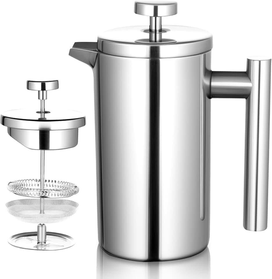 French Press Coffee Maker with Scale, 304 Stainless Steel French Press,17OZ