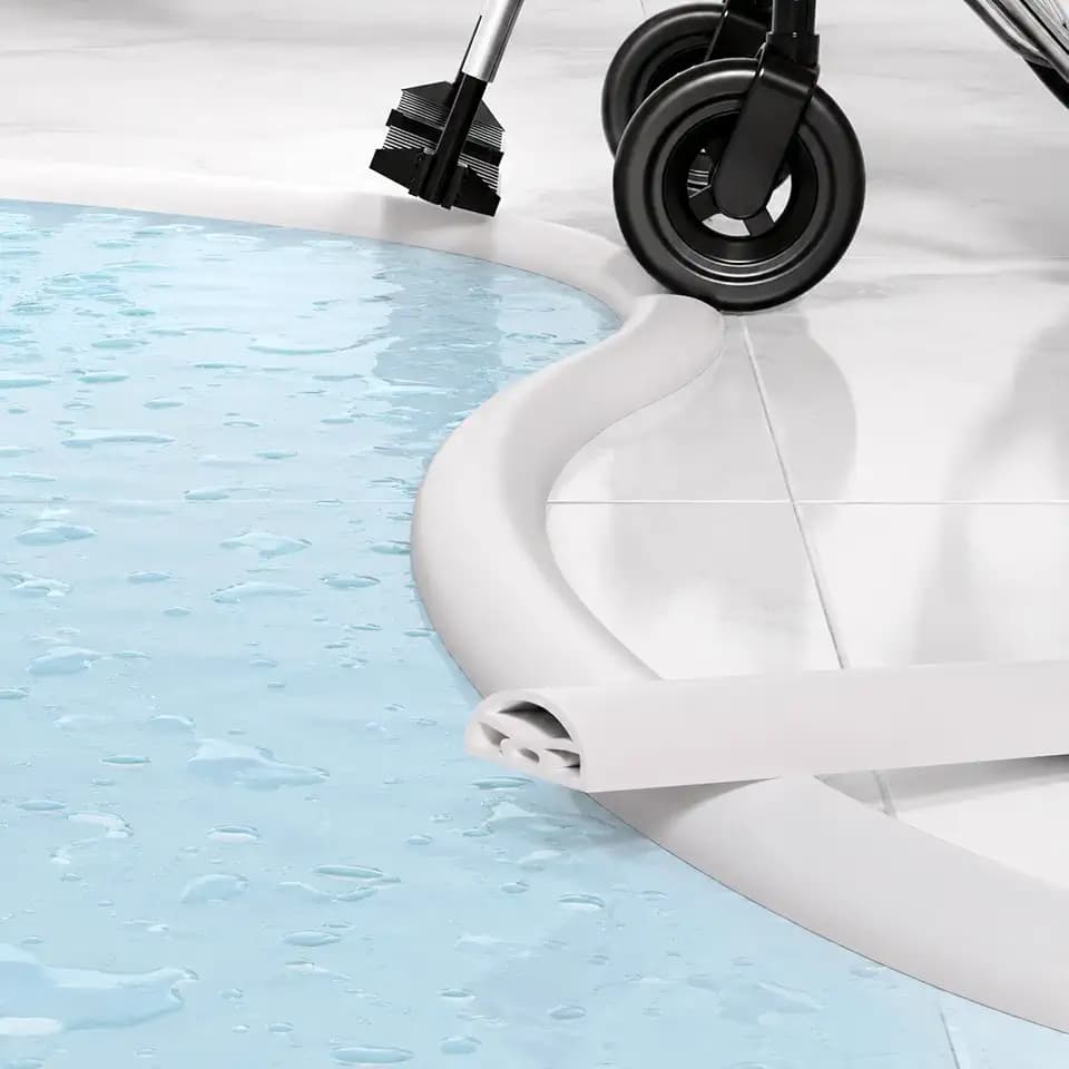 Schwallschutzleiste Dusche Selbstklebend 200cm,13(H)x30(B)mm Weiß
