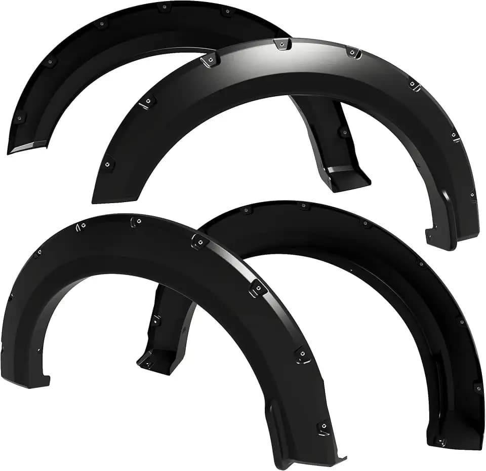 Tyger Auto Fender Flare Compatible with 2015-2017 Ford F-150, Smooth Textured Black Paintable Bolt-Riveted Style 4pc | TG-FF8F4168