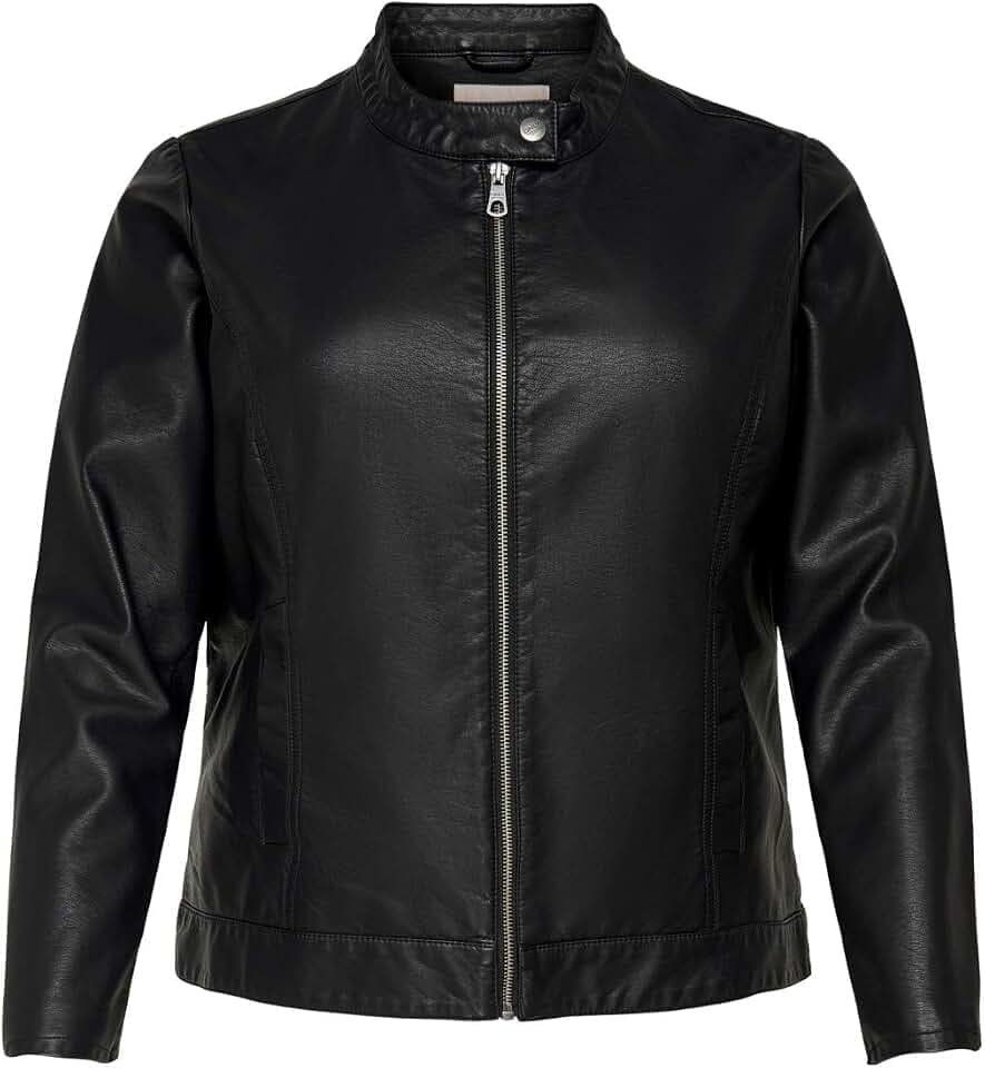 ONLY Carmakoma Damen Carrobber Faux Leather Jacket Noos Lederjacke (1er Pack)