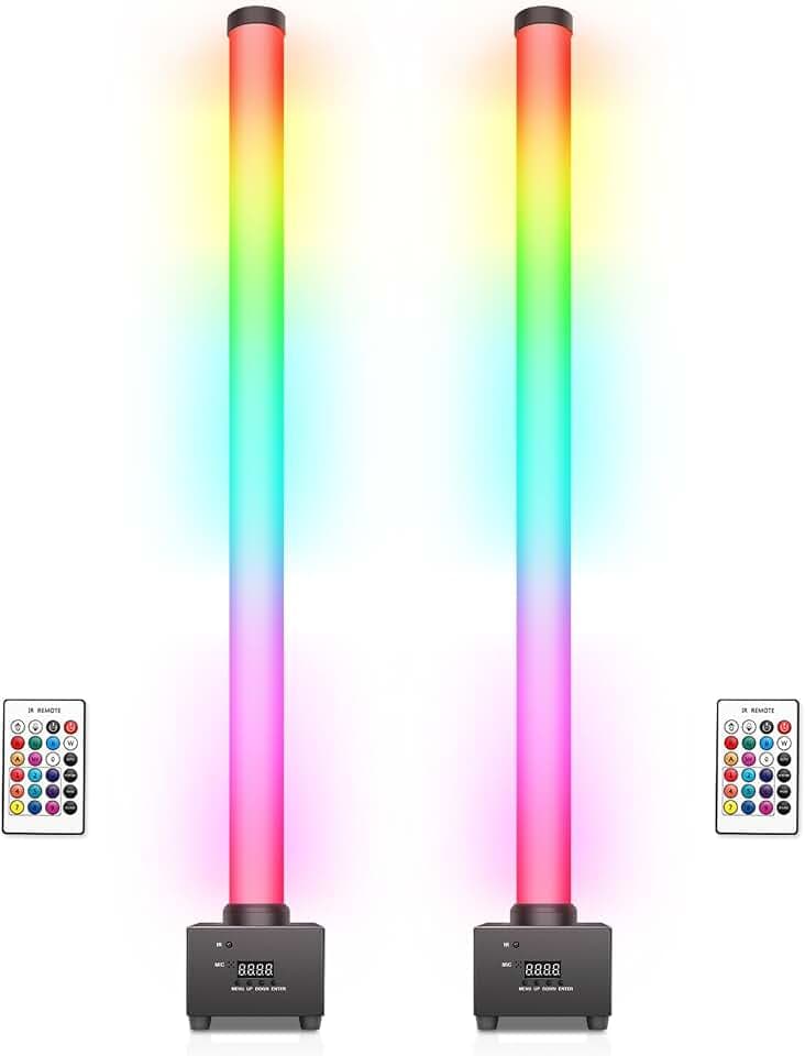 LED Stage Light Bar: 360° Full Coverage Lighting - 60W 120LED RGB Pixel Tube - Remote DMX Control - Great for DJ Party Live Show Band Club Event