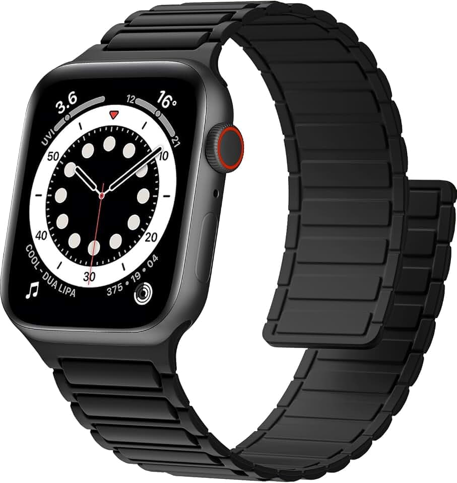 CeMiKa kompatibel mit Apple Watch Armband 44mm 49mm 45mm 46mm 42mm, Starke Silikon Magnetische Sport Loop Ersatzbänder für iWatch Ultra 2/Ultra Series 10 9 8 7 SE 6 5 4 3 2 1