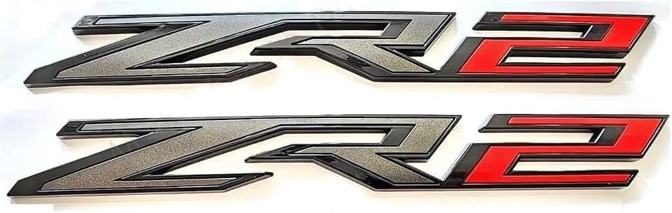 Side Truck Emblems Badge Nameplate Replacement for 2019-2025 ZR2 2Pcs (Black Red)