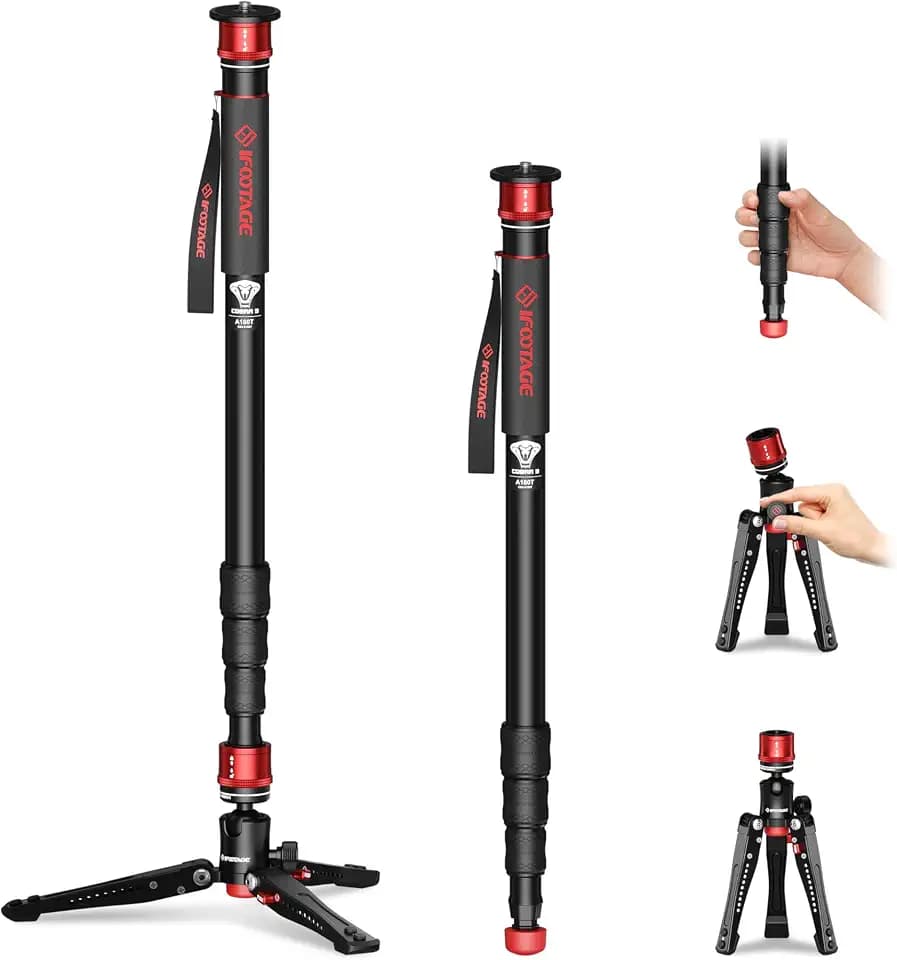 IFOOTAGE Cobra 3 A180T Camera Monopod with Feet 71"