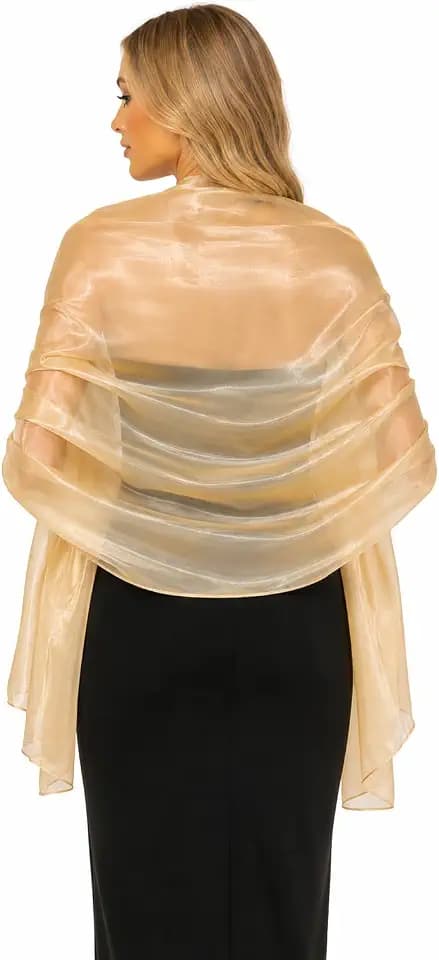 Central Chic Silky Pashmina Iridescent Wrap Stole Shawl For Weddings Bridal Bridesmaids Proms & Parties 24 Colours