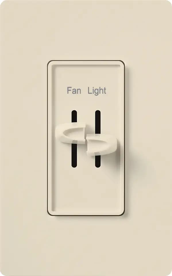 Lutron Skylark Fan Control and Light Dimmer for Incandescent and Halogen Bulbs, Single-Pole, S2-LF-LA, Light Almond