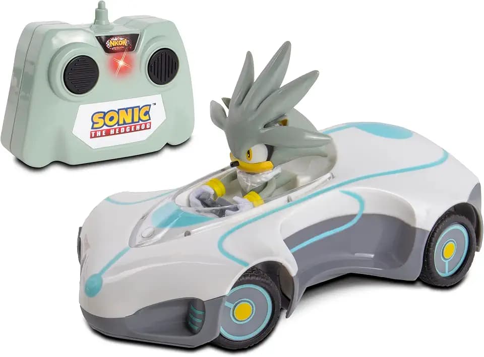 NKOK Sonic Racing RC Car Silver 1:28 Scale 2.4GHz Remote Control