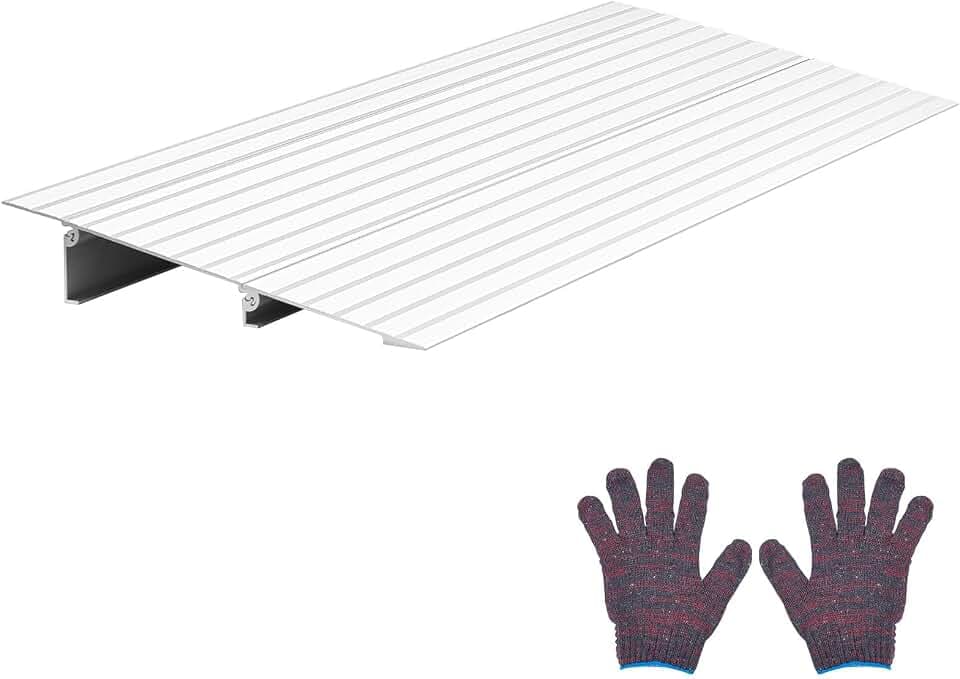 VEVOR Türschwellenrampe, 296x864x59 mm, Rollstuhlrampe aus Aluminiumlegierung mit Einer Tragkraft von 360 kg, Bordsteinrampe für Heimtreppen für Rollstühle Roller Gehhilfen Fahrräder Dreiräder