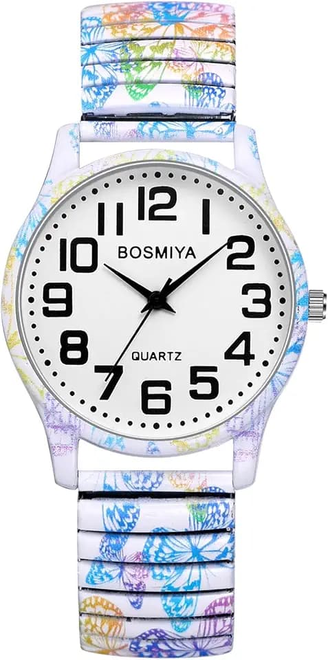 OIDEA Women Large Face Stretch Band Quartz Watch