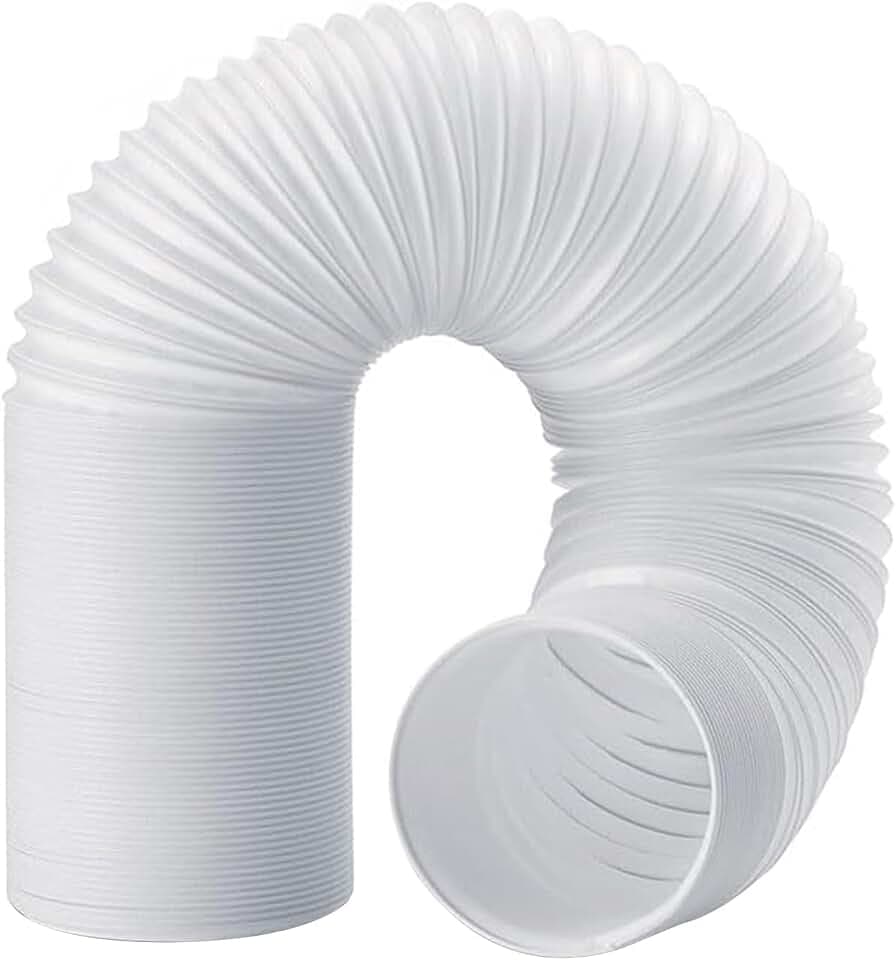 PVC-Belüftungs-Luftk, tragbarer Klimaanlagen-Abluftschlauch, 15 cm x 1,5 m, universelles Gewinde gegen den Uhrzeigersinn, Weiß