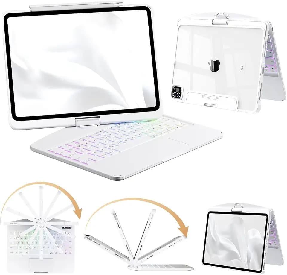 360°Rotation Bluetooth Keyboard Case for iPad Pro 13 inch(M5 2025/M4 2024)