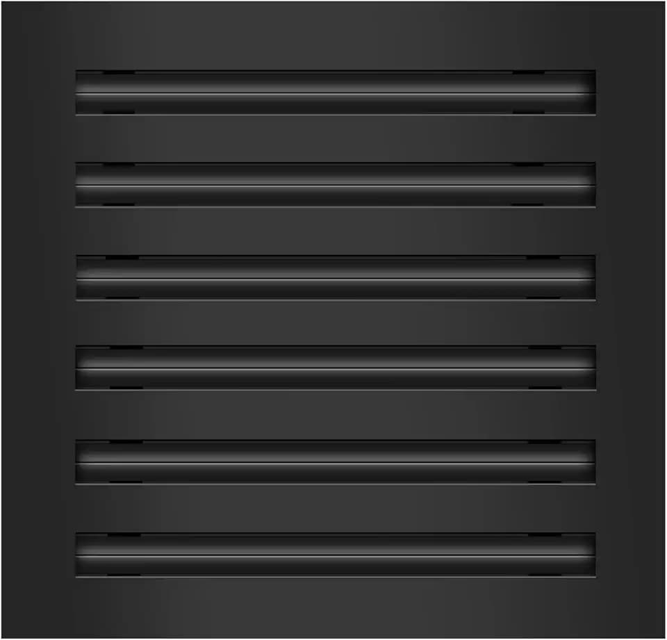 BUILDMART - 12x12 Modern AC Vent Cover - Decorative Black Air Vent - Standard Linear Slot Diffuser - Register Grille for Ceiling, Walls & Floors - Texas Buildmart