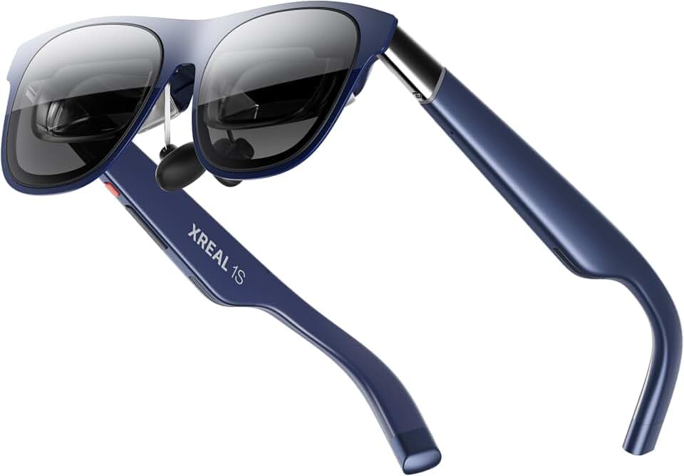 XREAL 1S AR/XR Brille, 500" Virtuell Bildschirm, 52° Sichtfeld, Native 3DoF, REAL 3D AR Glasses mit X1 Chip, kompatibel mit Alle USB-C DP-Geräte & iPhone 17/16/15, ROG/SteamDeck