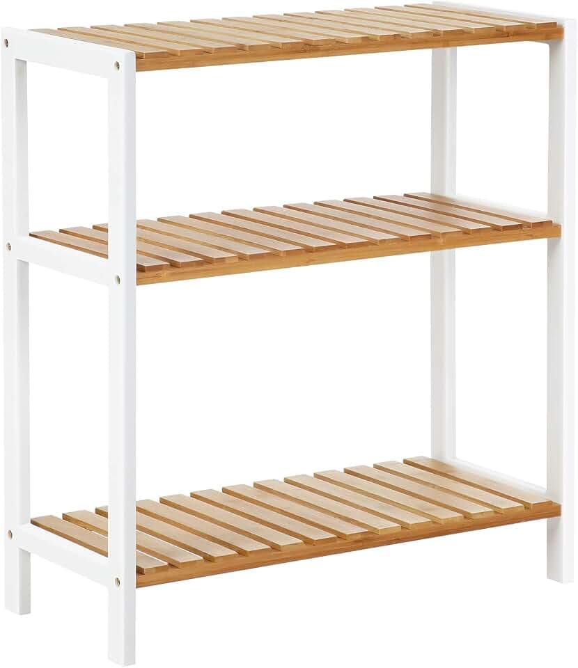 SONGMICS Badezimmerregal, Standregal aus Bambus, 60 x 26 x 66 cm