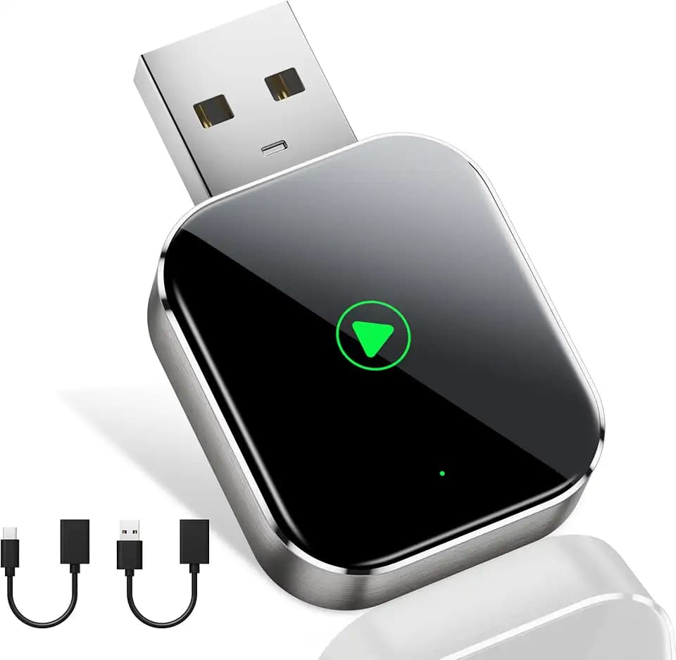 Mini CarPlay Wireless Adapter for Apple iPhone - Converts Wired to Wireless CarPlay Adapter, CarPlay Dongle Stick for Apple Wired CarPlay Cars & for iPhone iOS 10+, USB & Type-C, Plug & Play