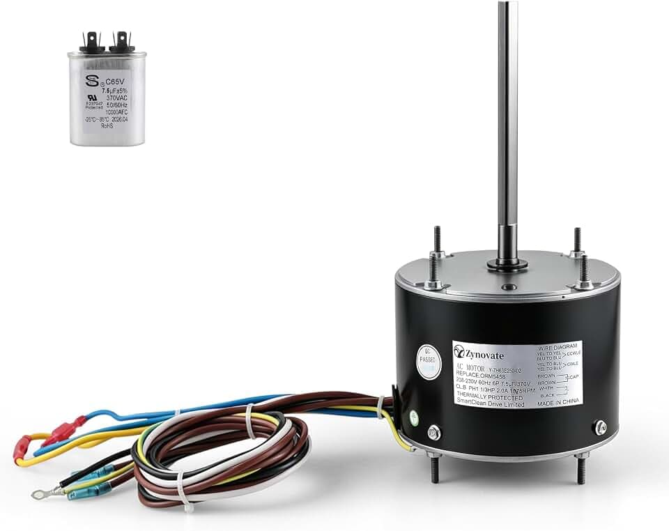 ORM5458 ORM5458B Conderser Fan Motor 1/3 HP 1075 RPM 208-230V 2A 48Y Frame