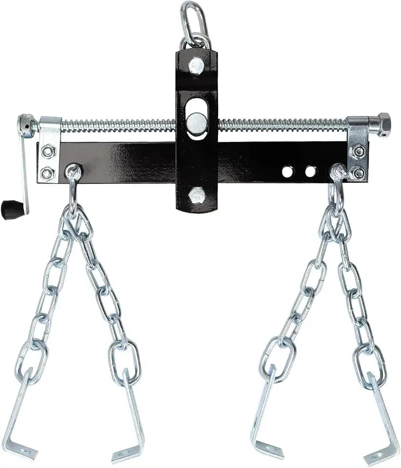 Big RED 3/4 Ton (1,500 Lb) Engine Load Leveler, Engine Hoist Shop Crane Accessory with Adjustable Handle, Steel 3 Position Engine Leveler, Black