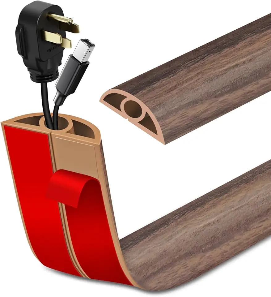 LSGCQ Floor Cord Cover Self Adhesive Cord Hider Floor Cable Management