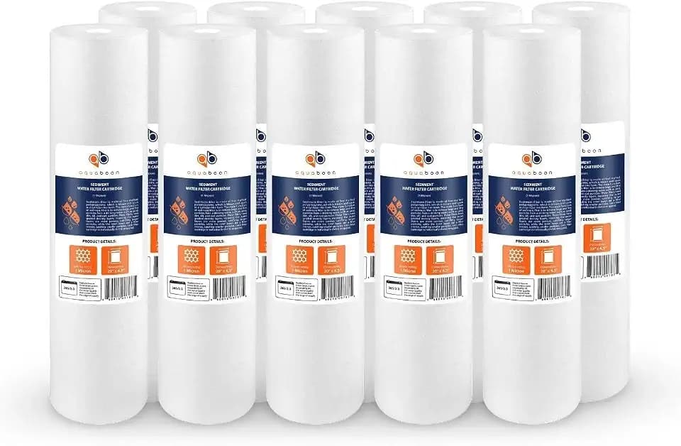 Aquaboon 1 Micron 20 x 4.5 Sediment Water Filter Replacement 10-Pack