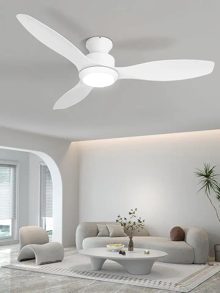 White 48 inch Ceiling Fan with Lights and Remote