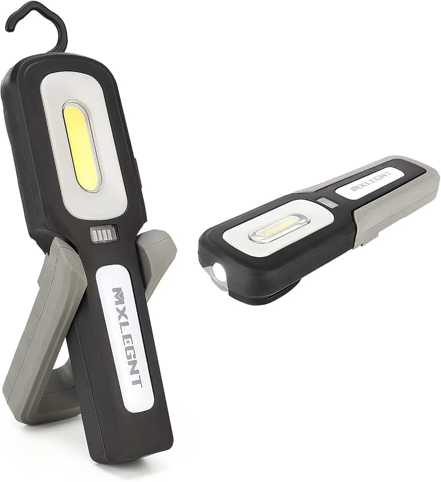 LED Arbeitsleuchte Taschenlampe Arbeitslamp: Aufladbar 20W COB Inspektionsleuchten Werkstattlampe mit Magnet - 800 Lumen,4000mah Akku - Perfekt für Werkstatt, Auto Kfz Reparatur (handlampe)