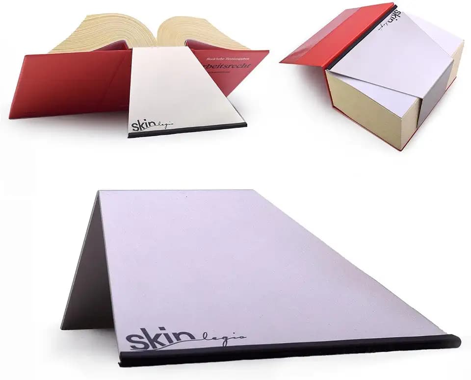 SKIN Legis Buchstütze (Black print) Gr. XL (Habersack) mit rutschfester Gummikante: Aluminium/Gummi Buchstütze für Loseblattwerke mit Textblockbreite 100 mm/Buchrückenbreite 115 mm