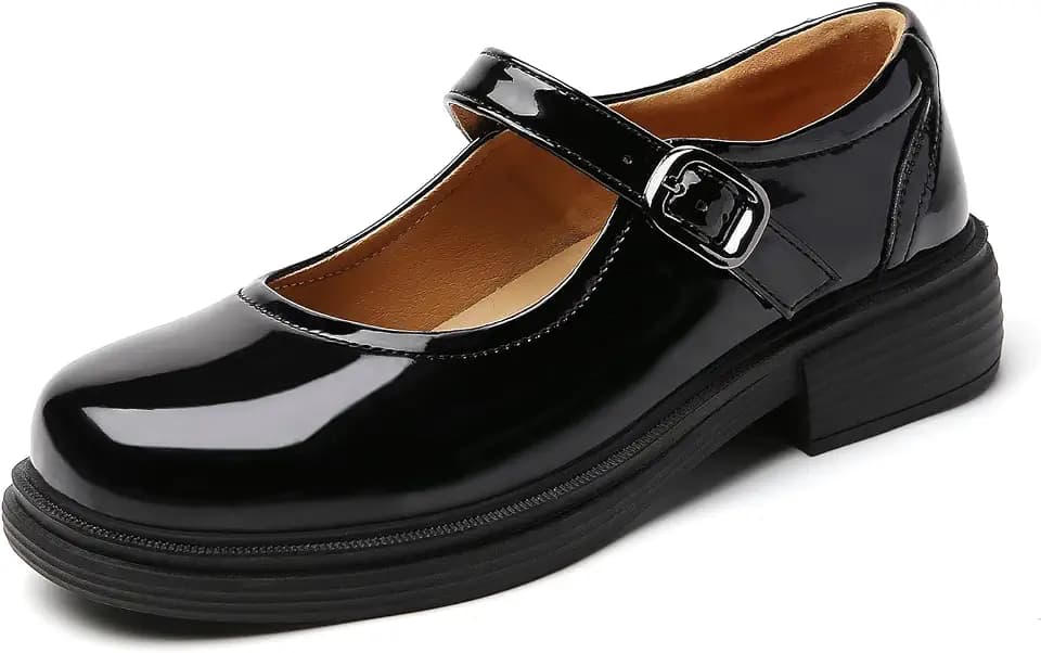 Women Black Mary Jane Flats Non Slip Comfort Office Work Dress School Shoes