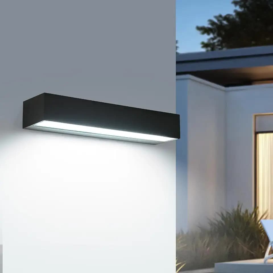 Riserva LED Außenwandleuchte 16W, IP65, Schwarz, 6500K Kaltweiß, 30cm